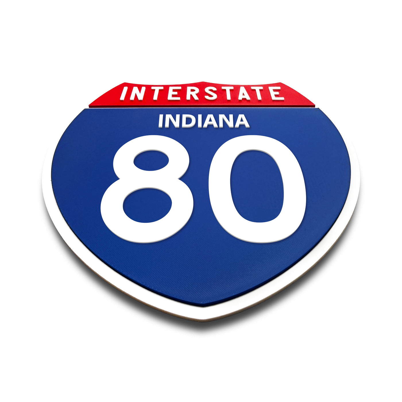 Interstate 80 Indiana road sign replica flat view