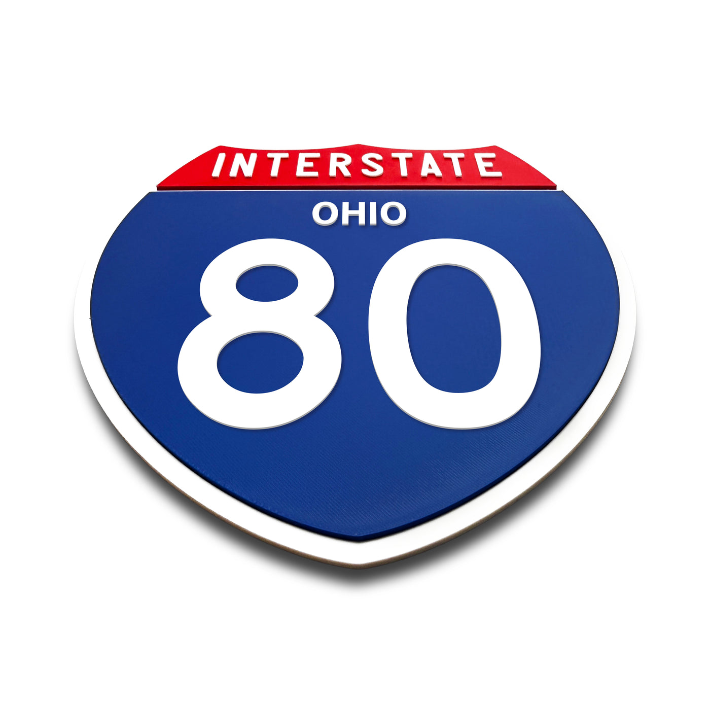 Interstate 80Ohio road sign replica flat view