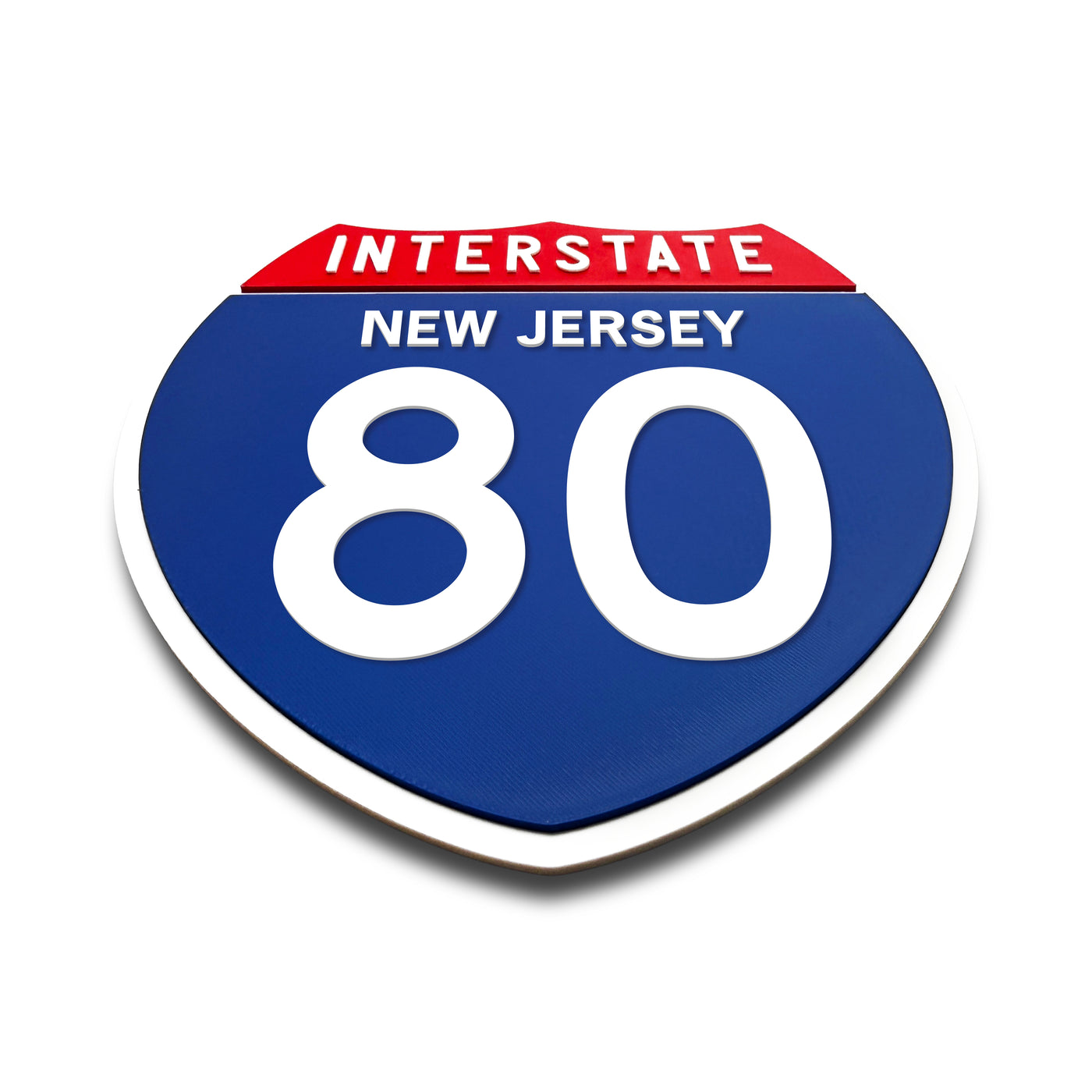 Interstate 80 New Jersey road sign replica flat view