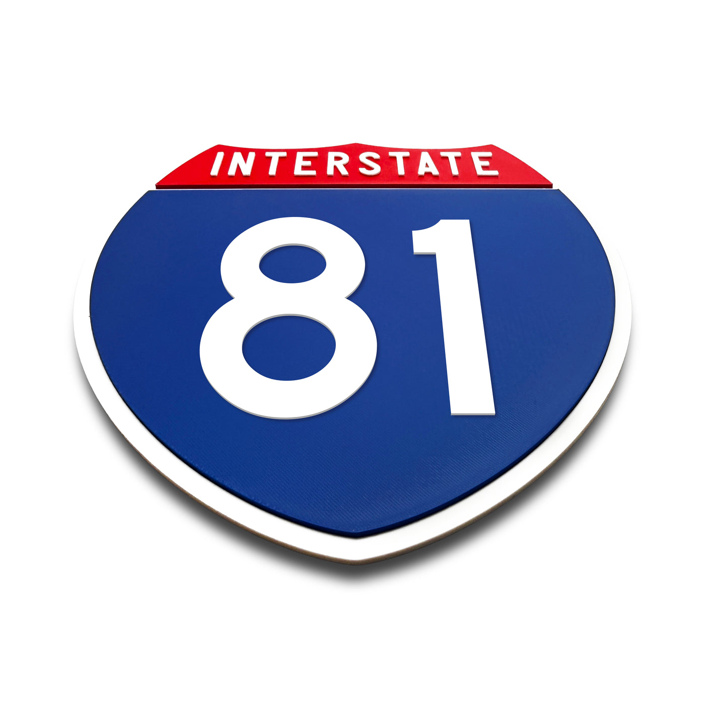 Interstate 81 Number Only road sign replica flat view