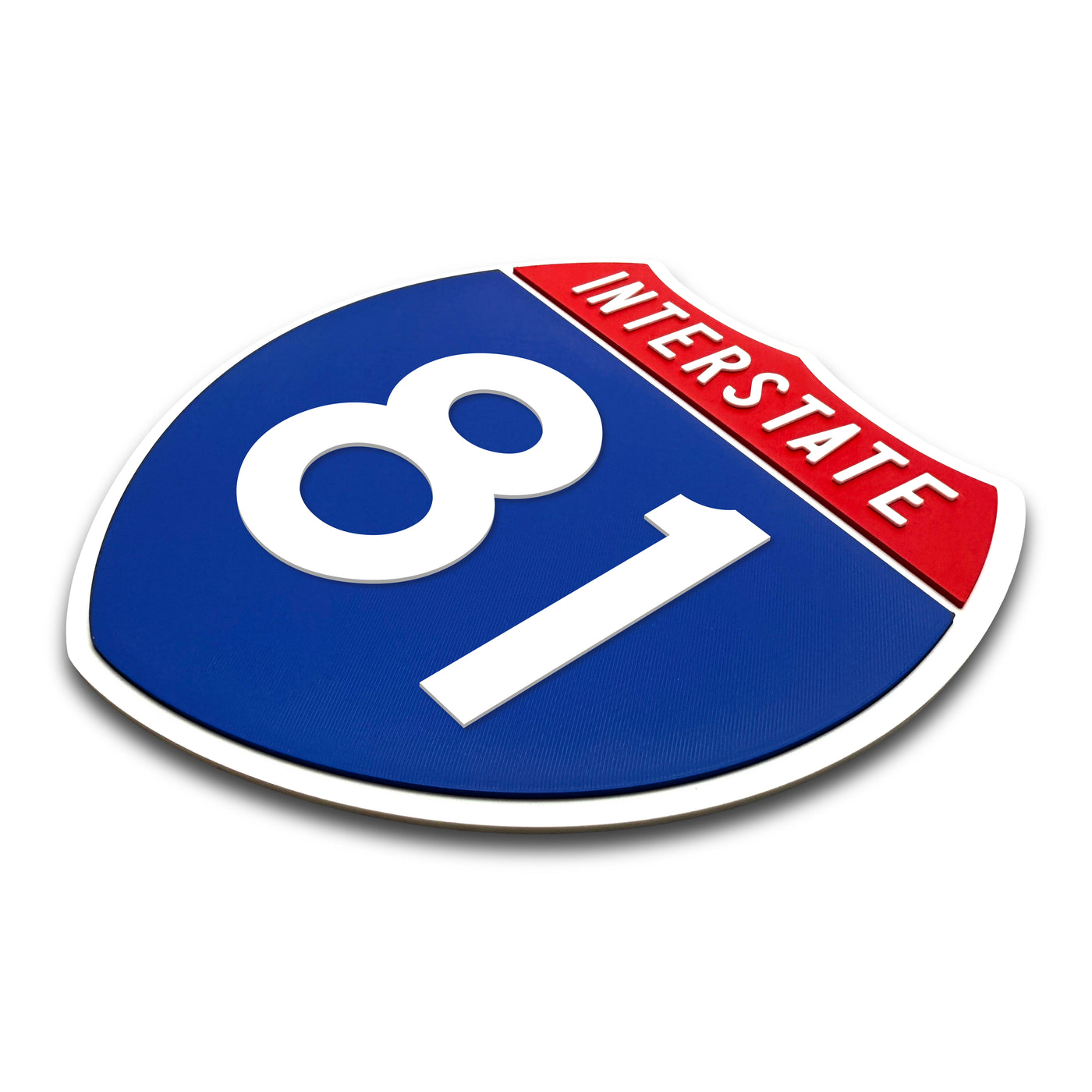Interstate 81 Number Only road sign replica three quarter view