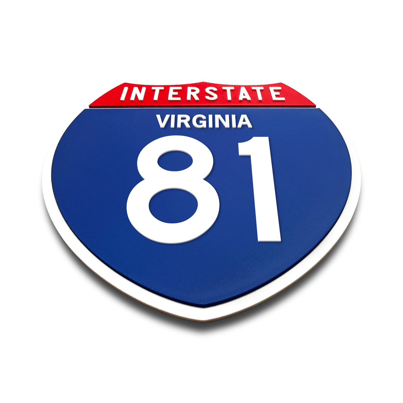 Interstate 81 Virginia road sign replica flat view