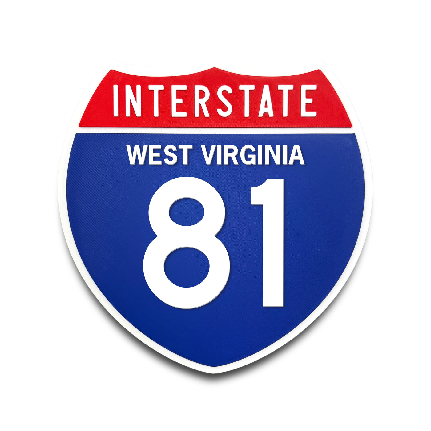 Interstate 81 West Virginia road sign replica front view