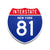 Interstate 81 New York road sign replica front view