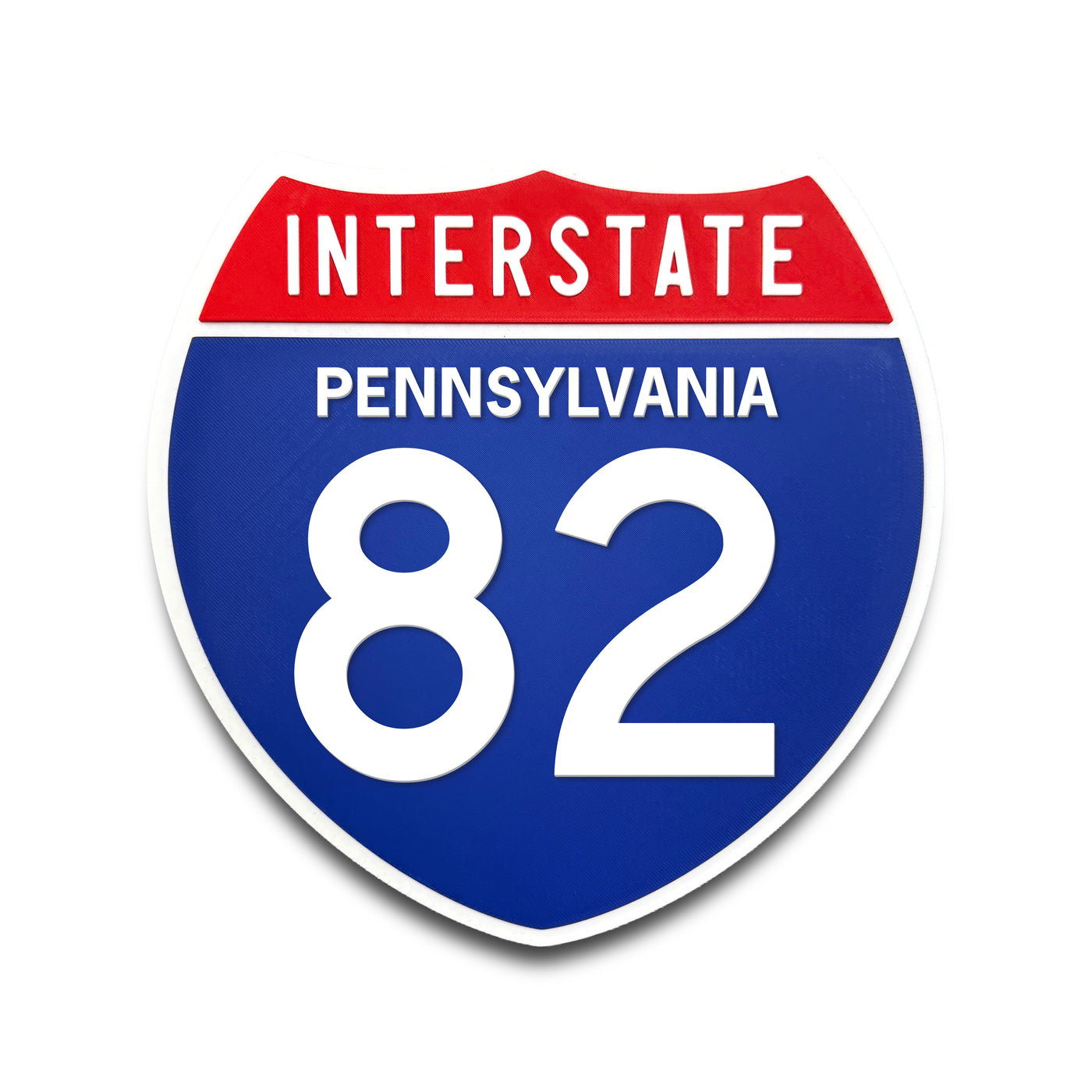 Interstate 82 Pennsylvania road sign replica front view