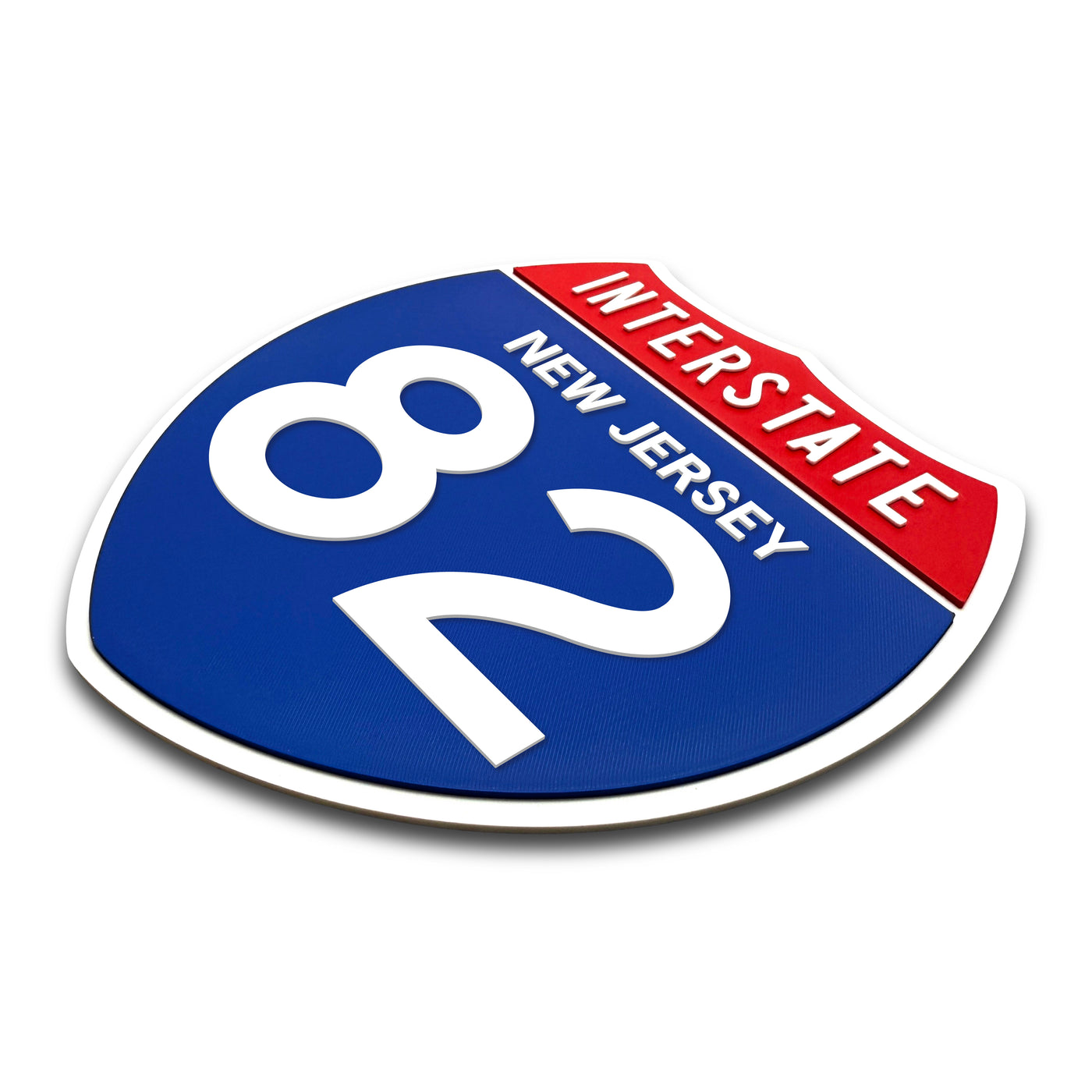 Interstate 82 New Jersey road sign replica three-quarter view