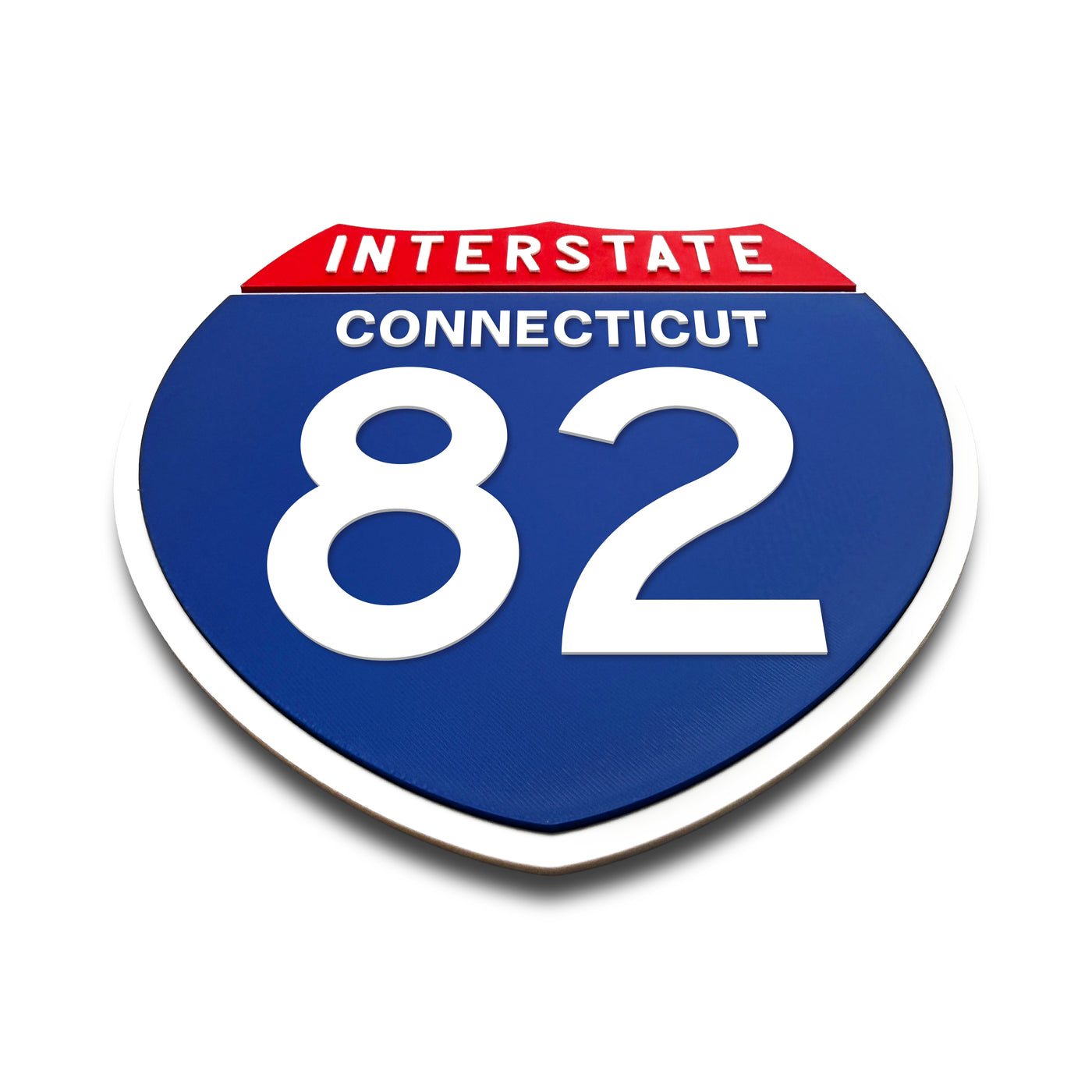 Interstate 82 Connecticut road sign replica flat view