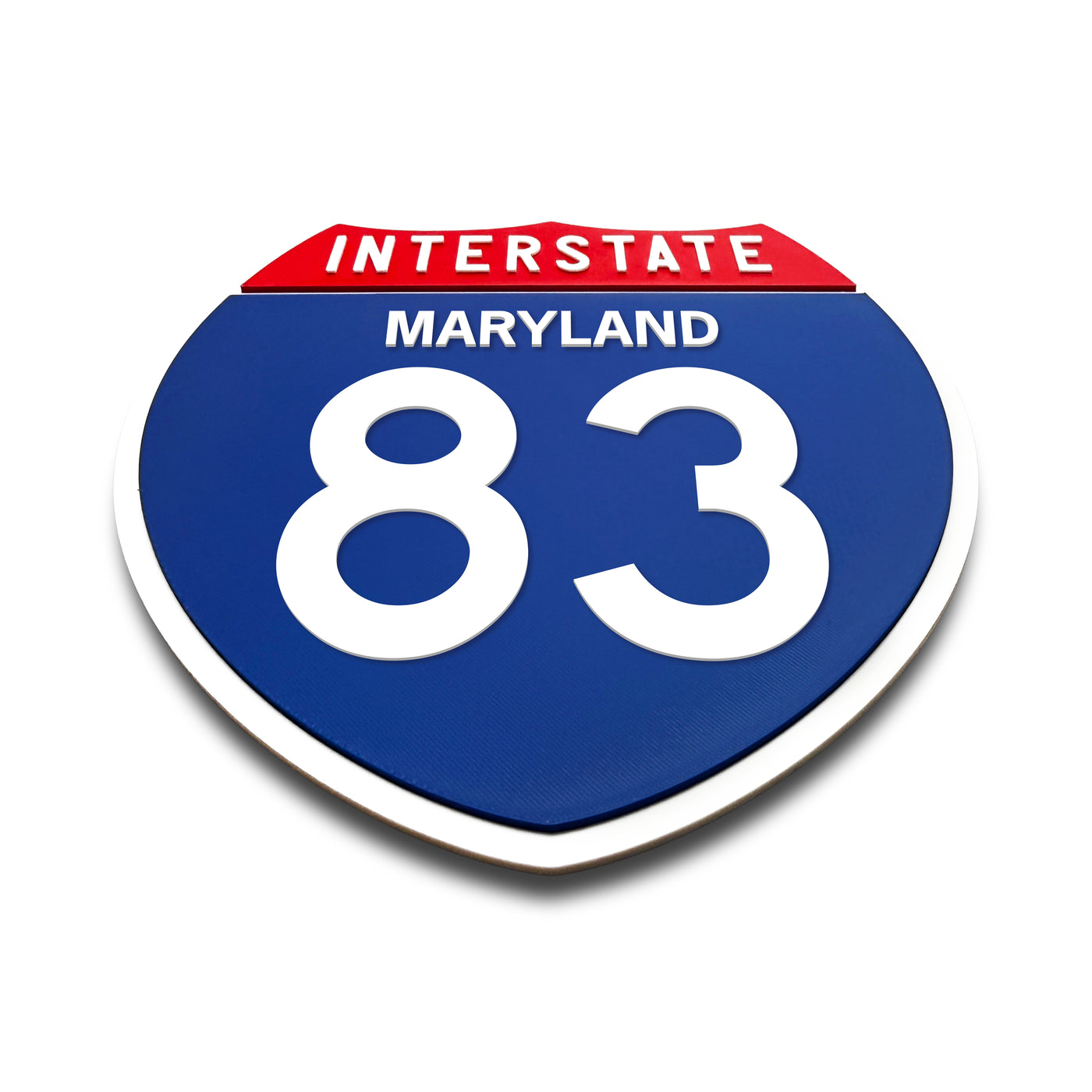 Interstate 83 Maryland road sign replica flat view