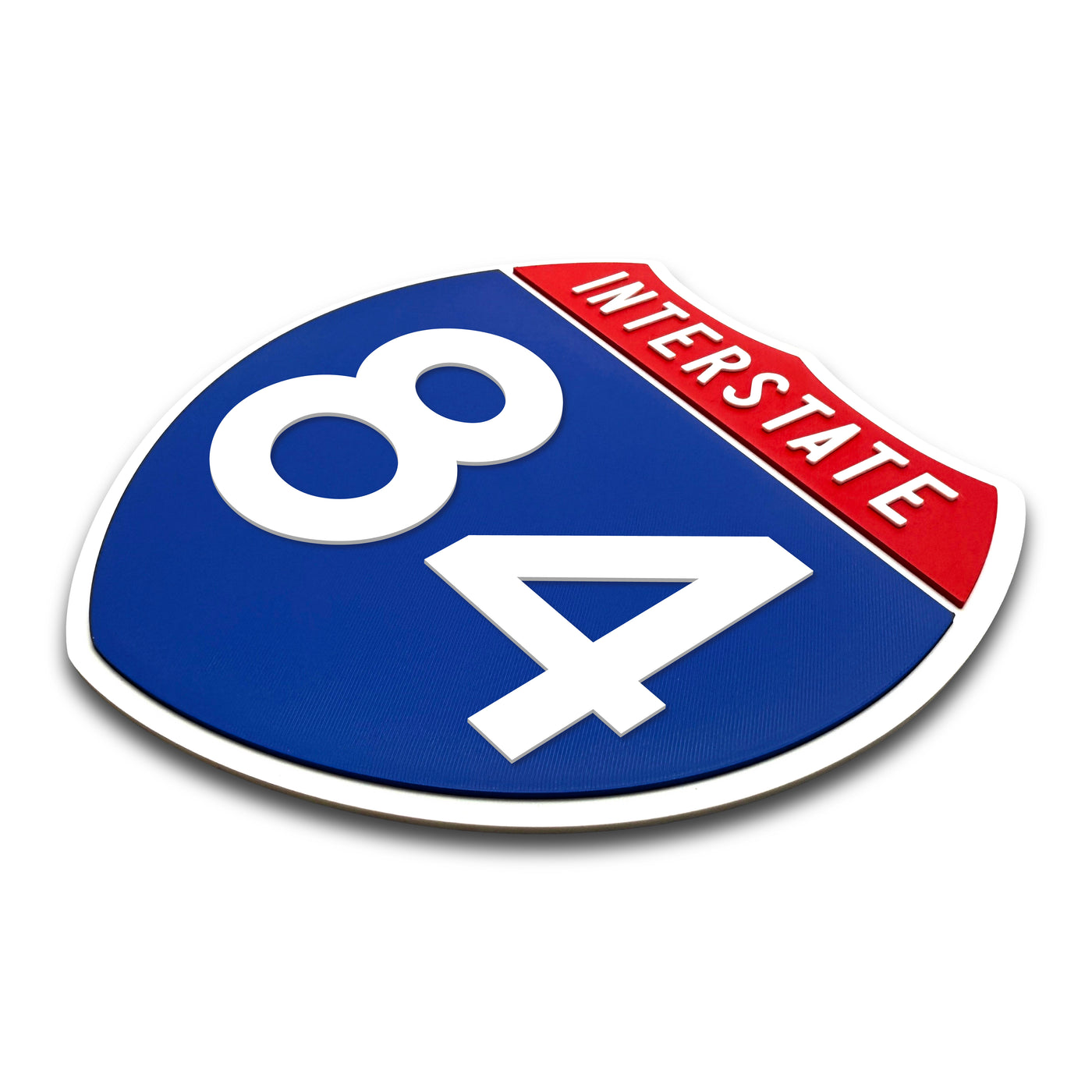 Interstate 84 Number Only road sign replica three quarter view