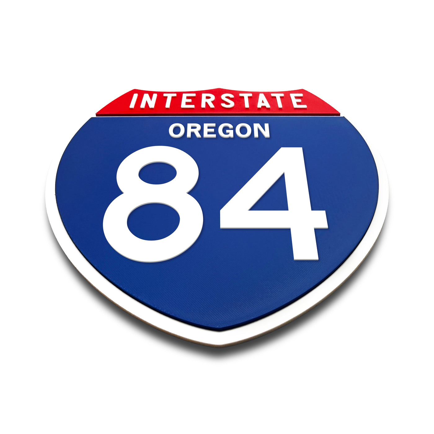Interstate 84 Oregon road sign replica flat view