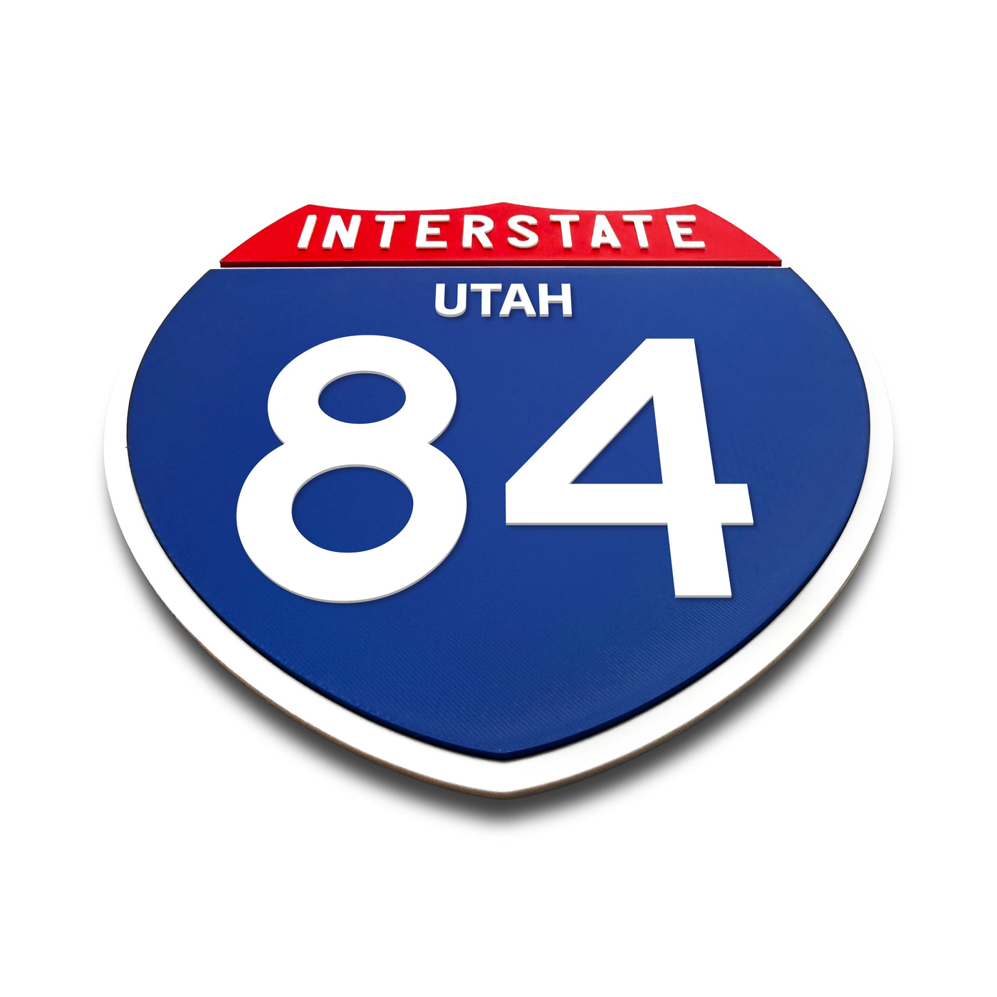 Interstate 84 Utah road sign replica flat view