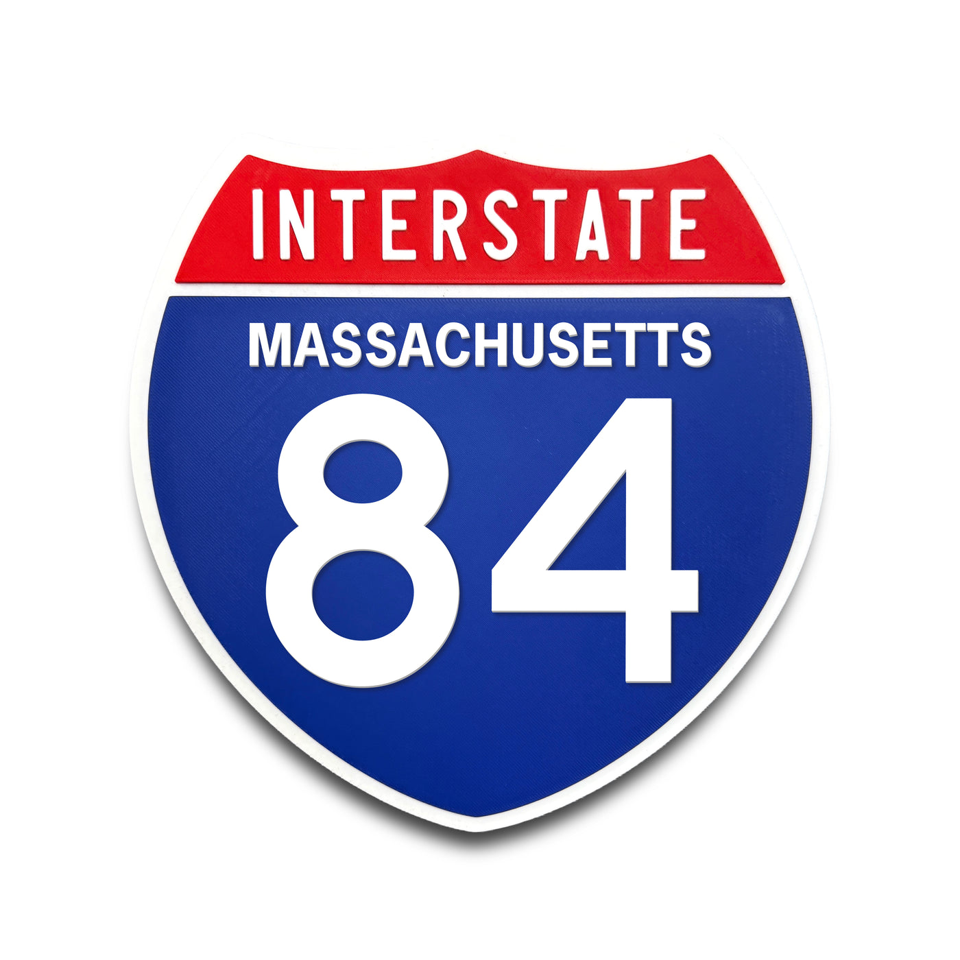 Interstate 84 Massachusetts road sign replica front view