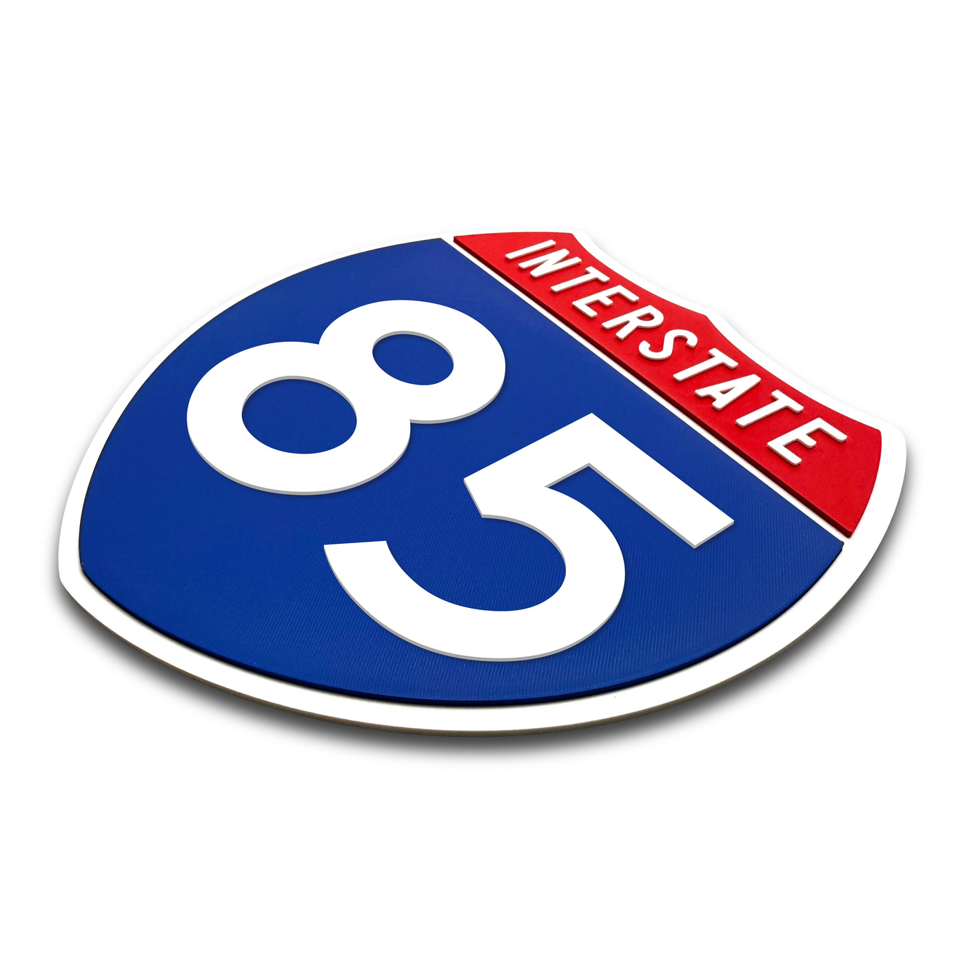 Interstate 85 Number Only road sign replica three quarter view