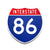 Interstate 86 Number Only road sign replica front view