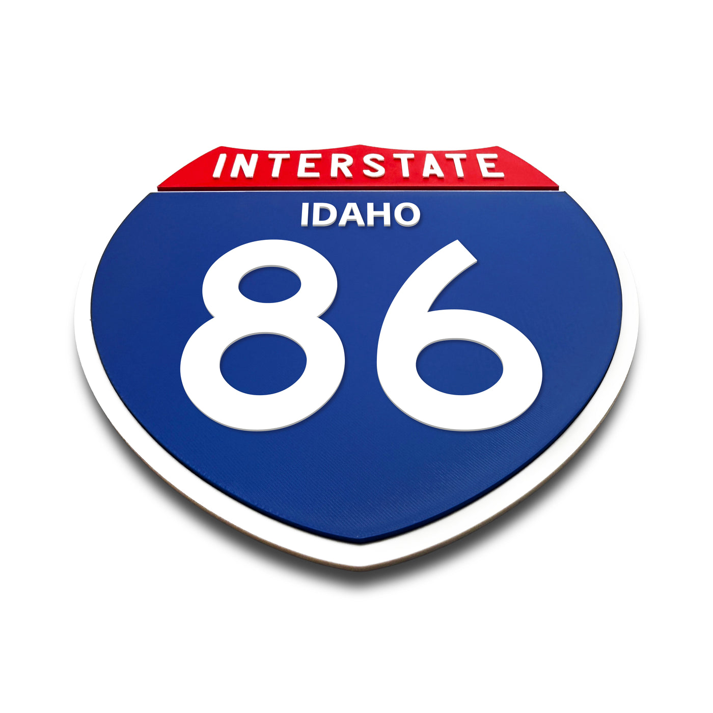 Interstate 86 Idaho road sign replica flat view