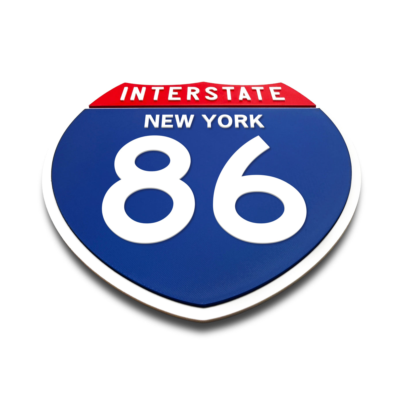 Interstate 86 New York road sign replica flat view