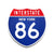Interstate 86 New York road sign replica front view
