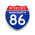 Interstate 86 Massachusetts road sign replica front view