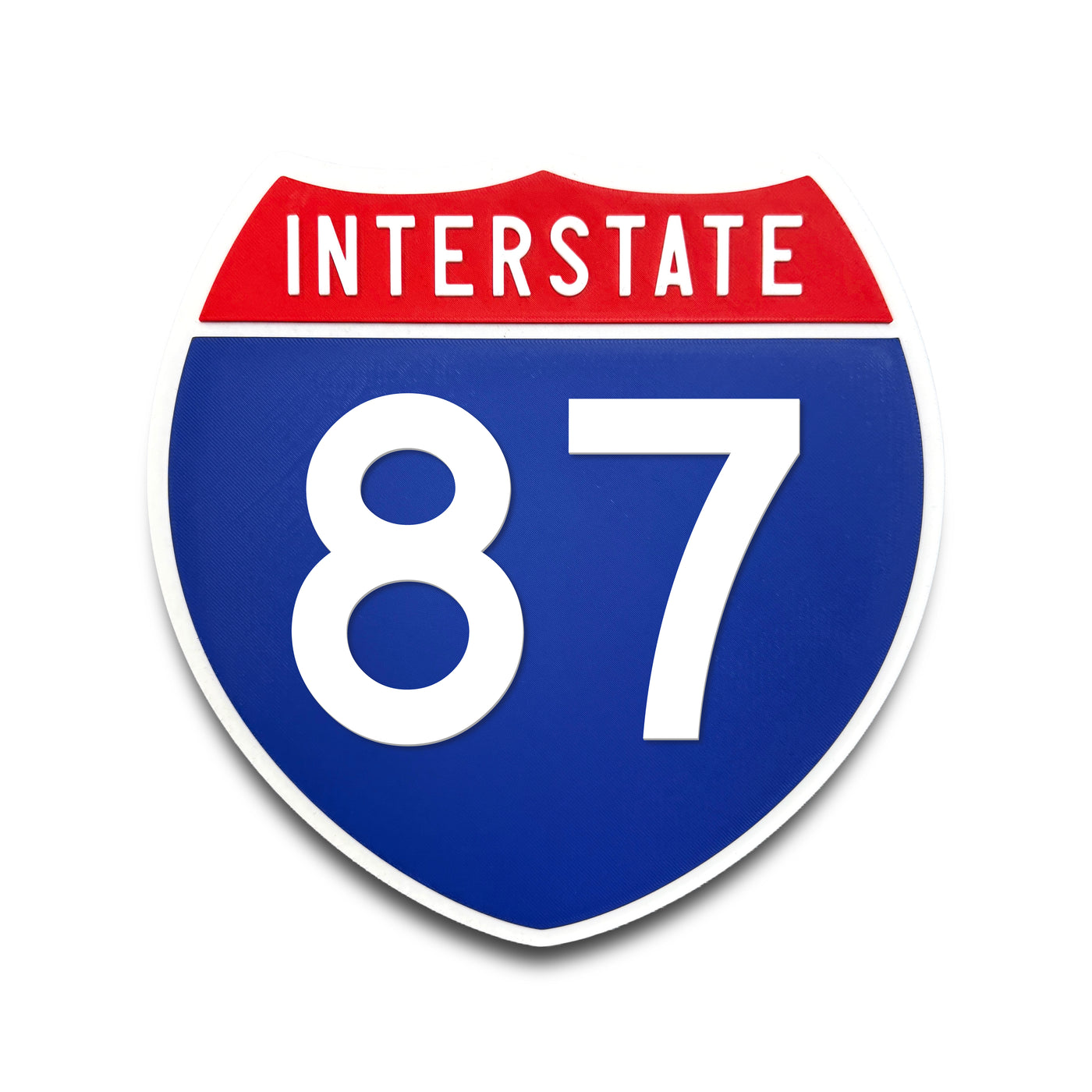 Interstate 87 Number Only road sign replica front view