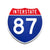 Interstate 87 Number Only road sign replica front view
