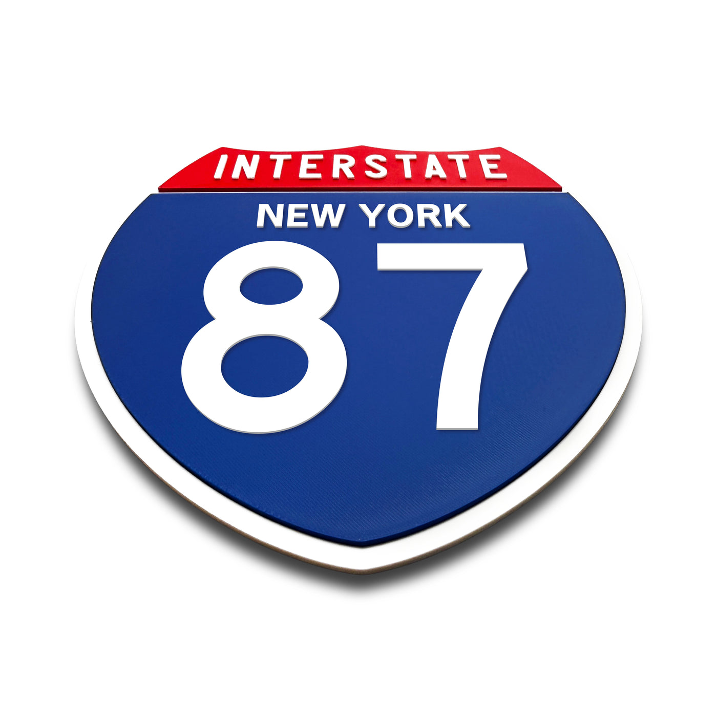 Interstate 87 New York road sign replica flat view
