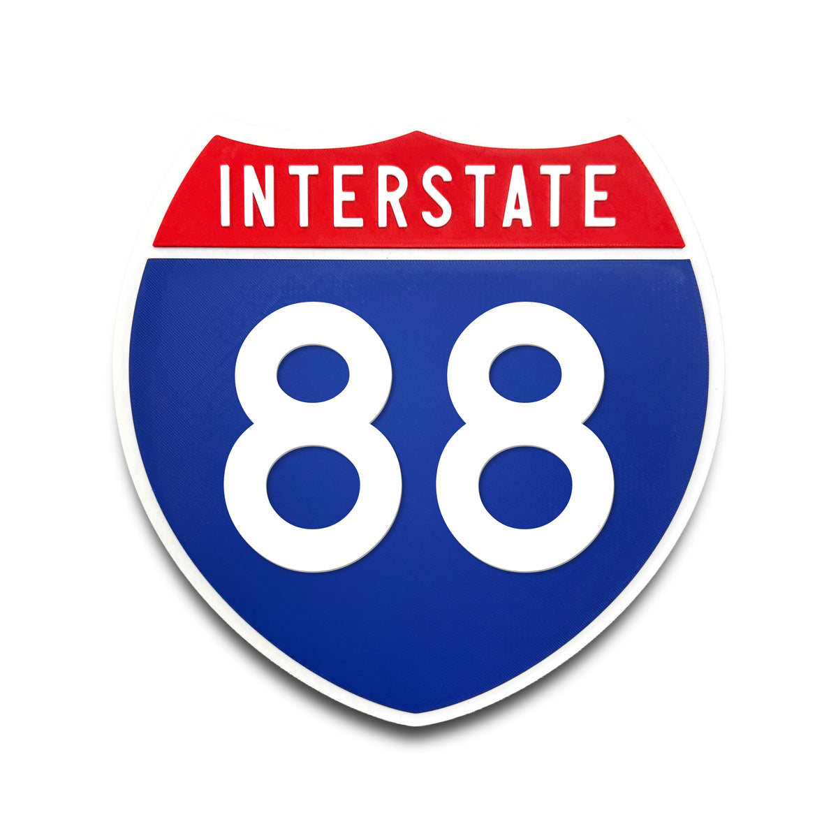 Interstate 88 Number Only road sign replica front view