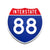 Interstate 88 Number Only road sign replica front view