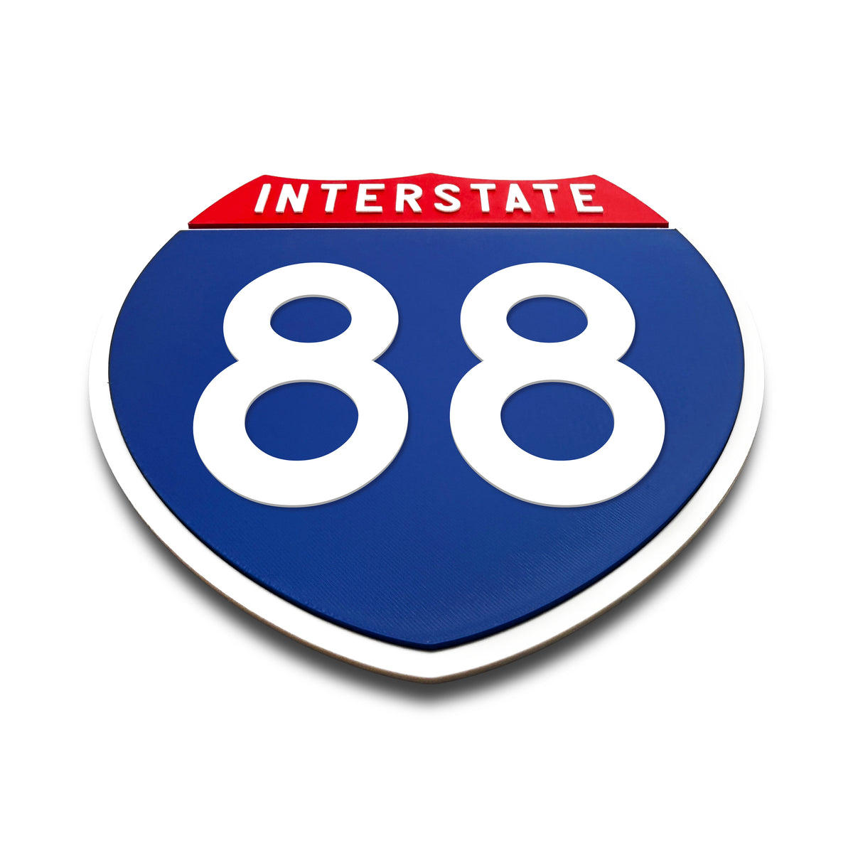 Interstate 88 Number Only road sign replica flat view