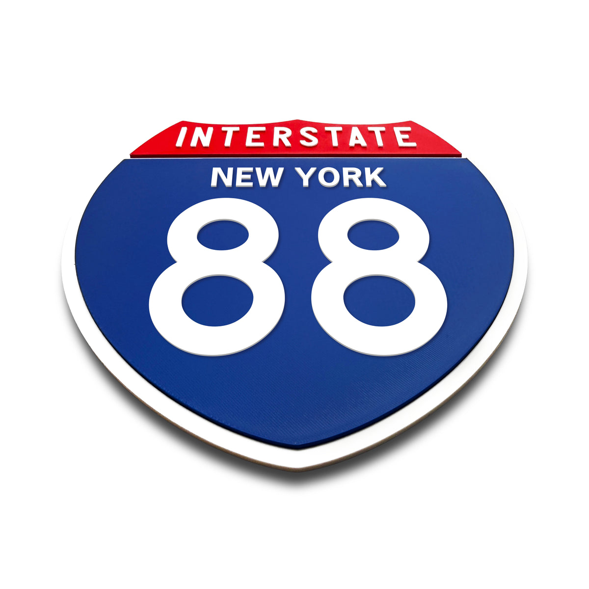 Interstate 88 New York road sign replica flat view
