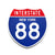 Interstate 88 New York road sign replica front view