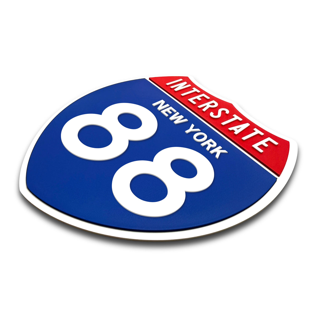 Interstate 88 New York road sign replica three-quarter view
