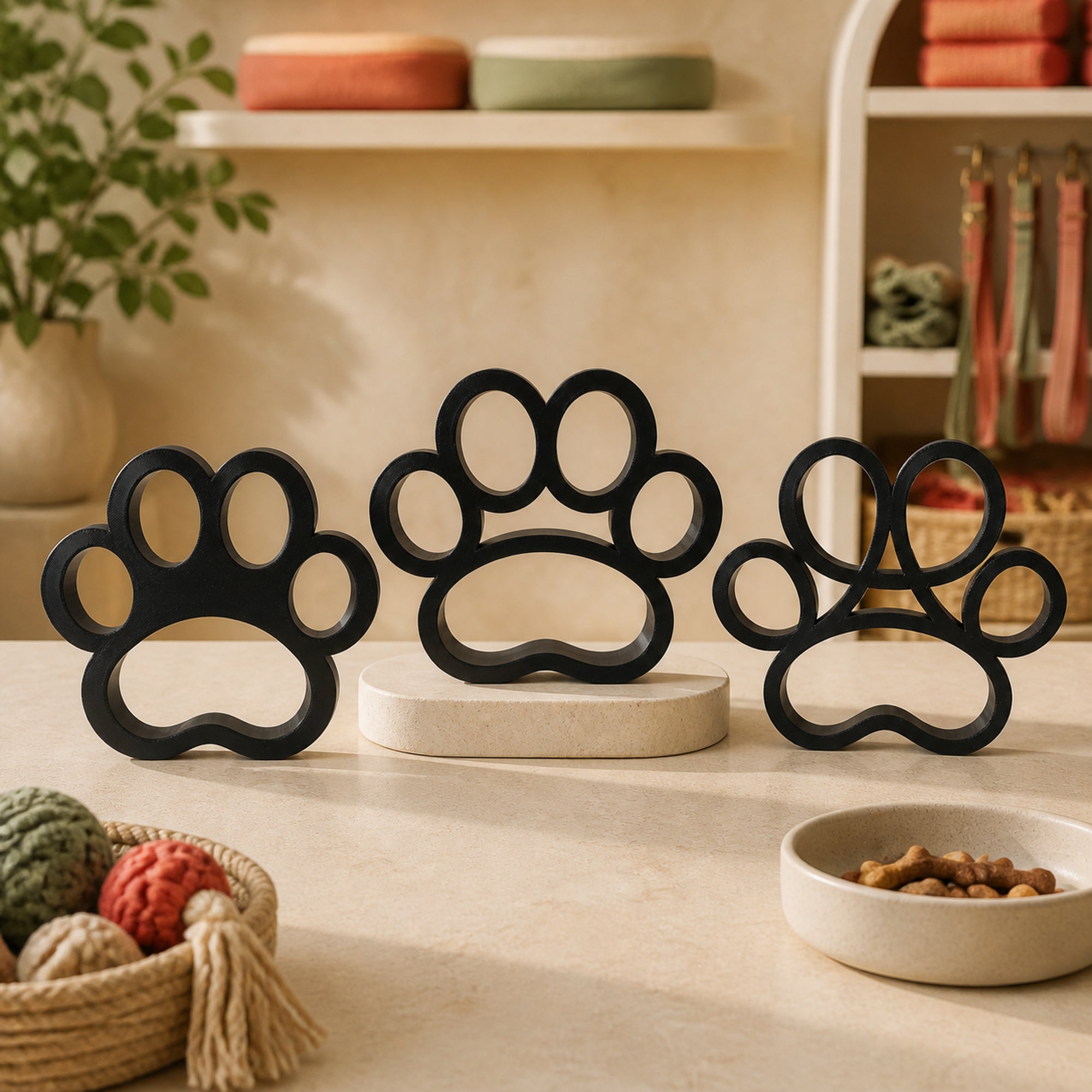 Cat Paw Line Art Sculpture Collection