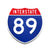 Interstate 89 Number Only road sign replica front view