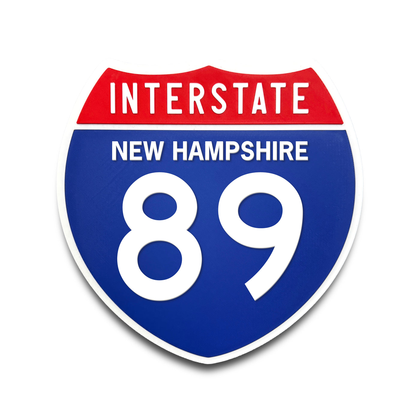 Interstate 89 New Hampshire road sign replica front view