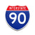 Interstate 90 Number Only road sign replica front view