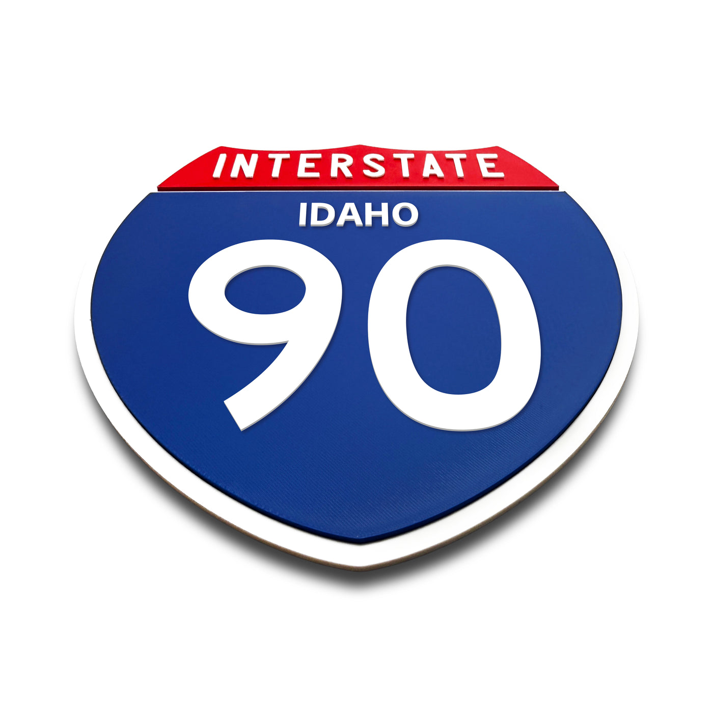 Interstate 90 Idaho road sign replica flat view