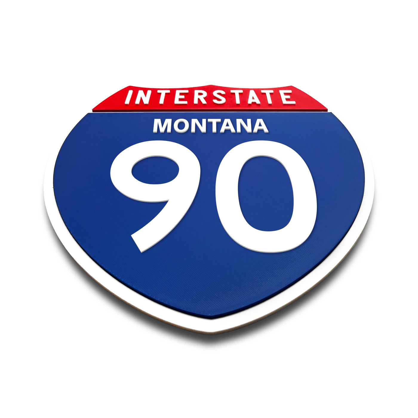 Interstate 90 Montana road sign replica flat view