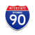 Interstate 90 Wyoming road sign replica front view