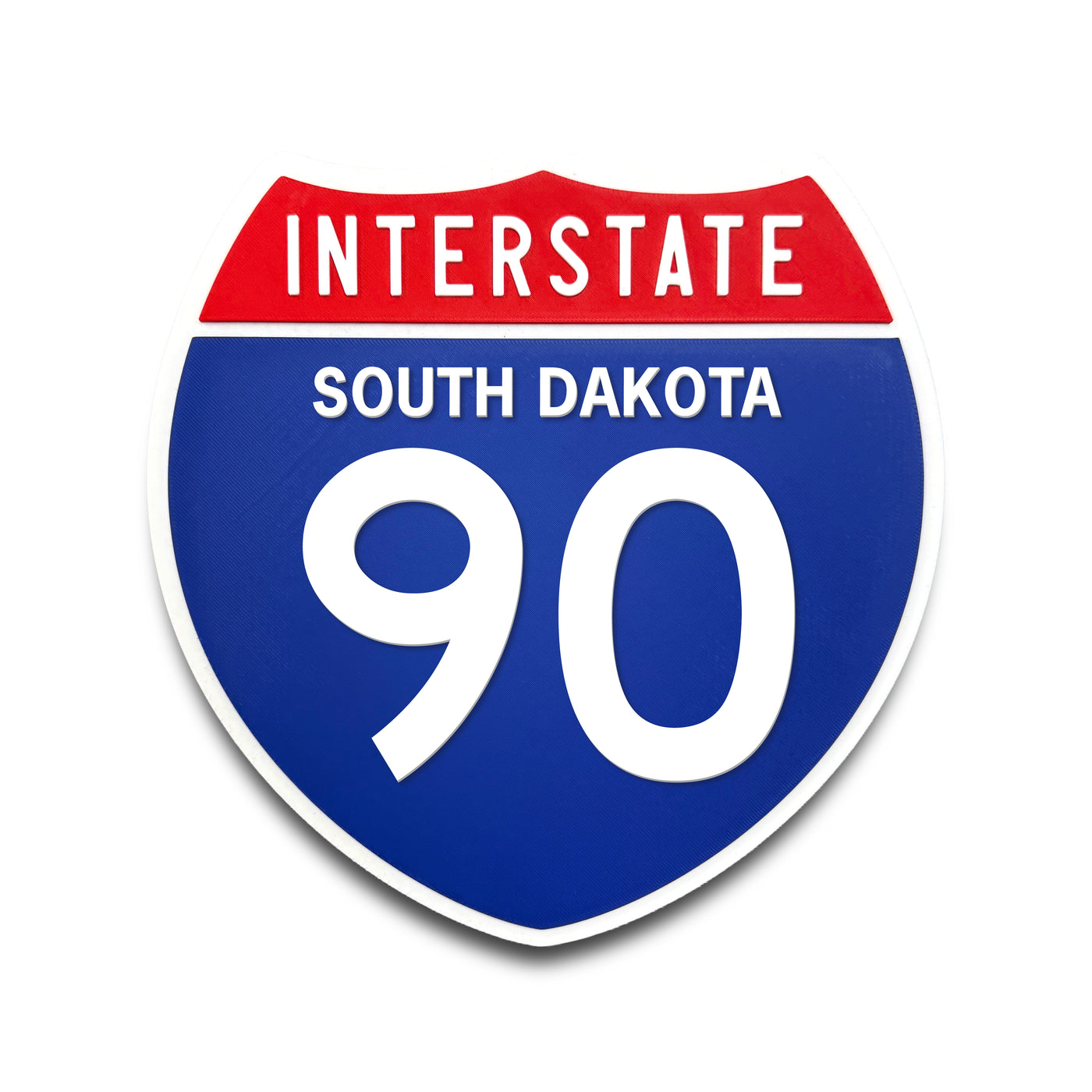 Interstate 90 South Dakota road sign replica front view