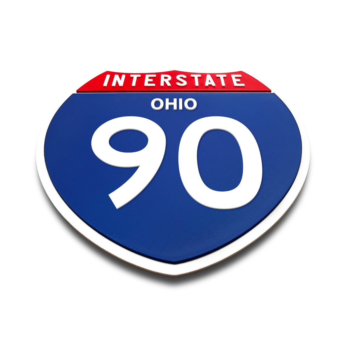 Interstate 90 Ohio road sign replica flat view