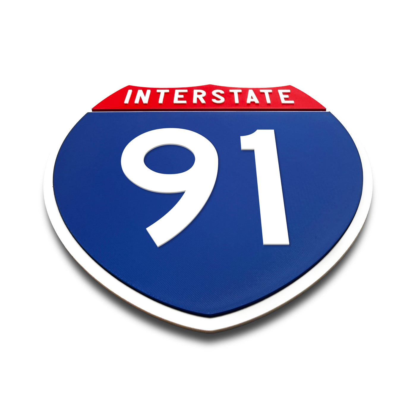 Interstate 91 Number Only road sign replica flat view