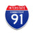 Interstate 91 Connecticut road sign replica front view
