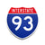 Interstate 93 Number Only road sign replica front view