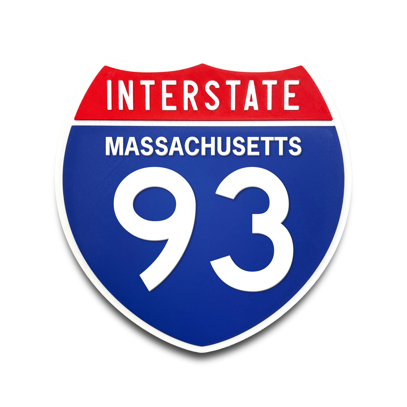 Interstate 93 Massachusetts road sign replica front view