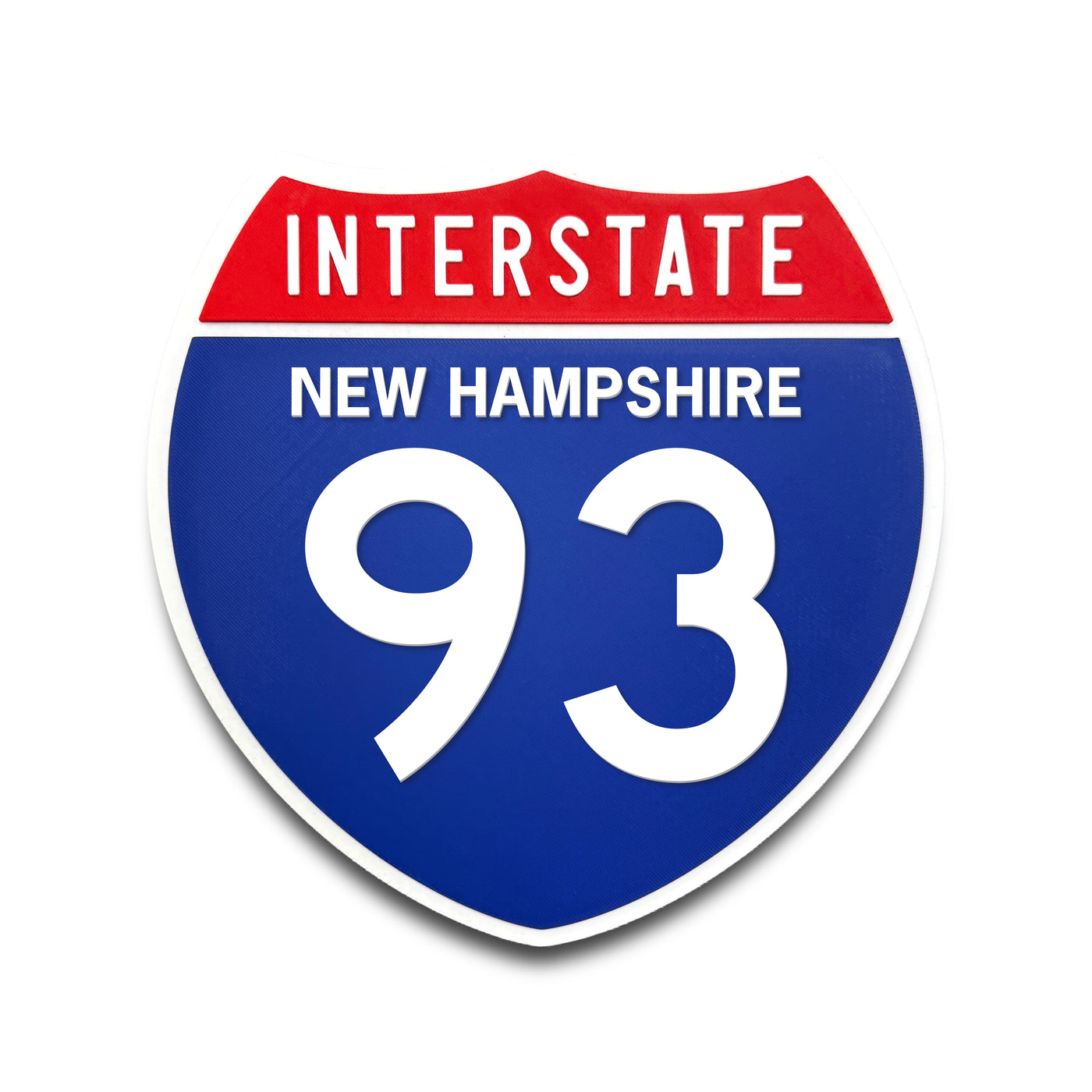 Interstate 93 New Hampshire road sign replica front view