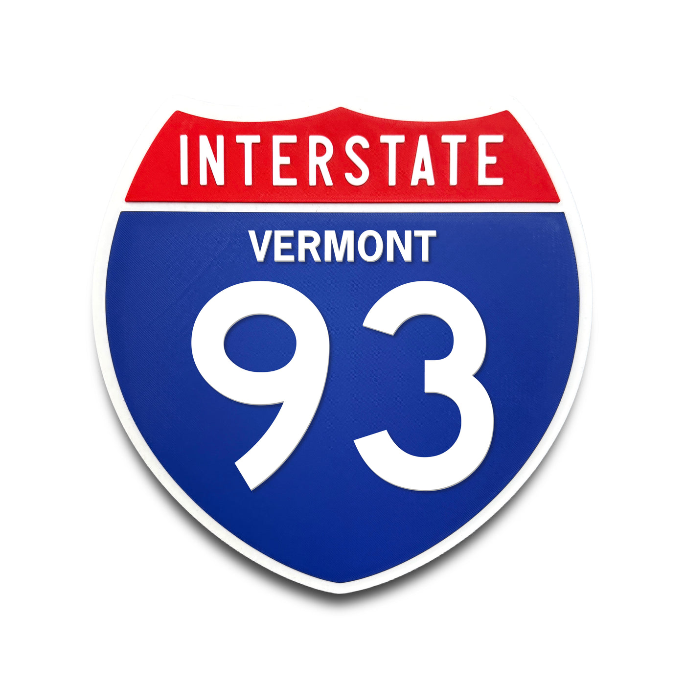 Interstate 93 Vermont road sign replica front view