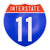Interstate 11 Road Sign Replica | 8.53 x 8.54 Inches | Blue with White and Red