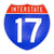 Interstate 17 Road Sign Replica | 8.53 x 8.54 Inches | Blue with White and Red