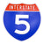 Interstate 5 Road Sign Replica | 8.53 x 8.54 Inches | Blue with White and Red