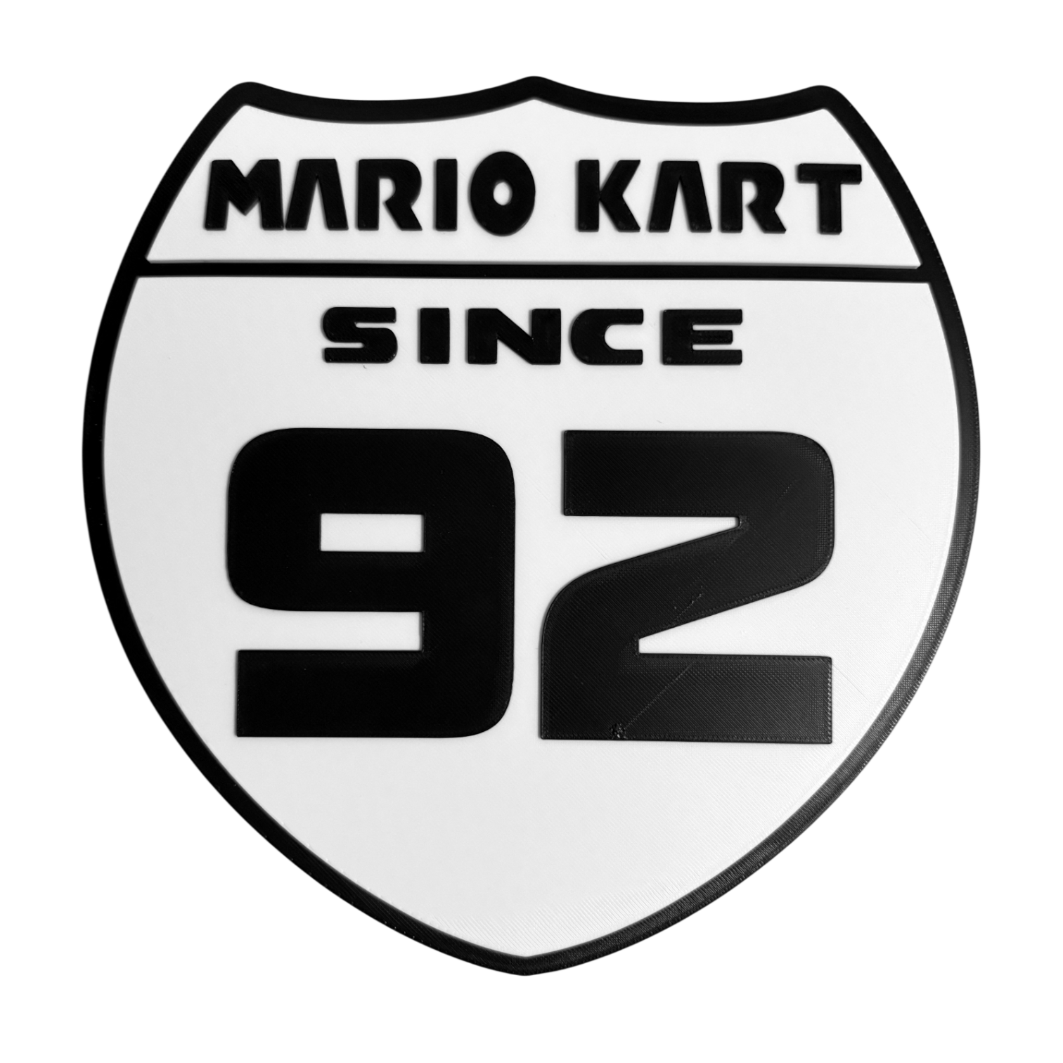 Mario Kart Since 1992 Wall Sign – Retro Gaming Shield Design – 8.53